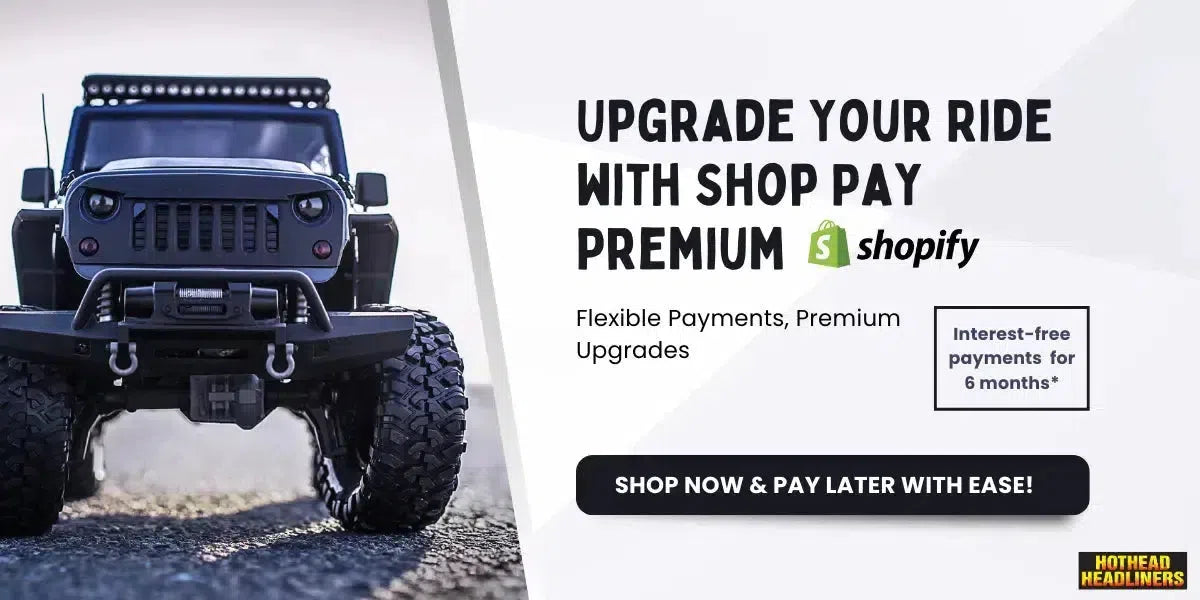 Jeep Wrangler, Jeep Gladiator and Ford Bronco upgrades with flexible payment options using Shop Pay Premium at Hothead Headliners.