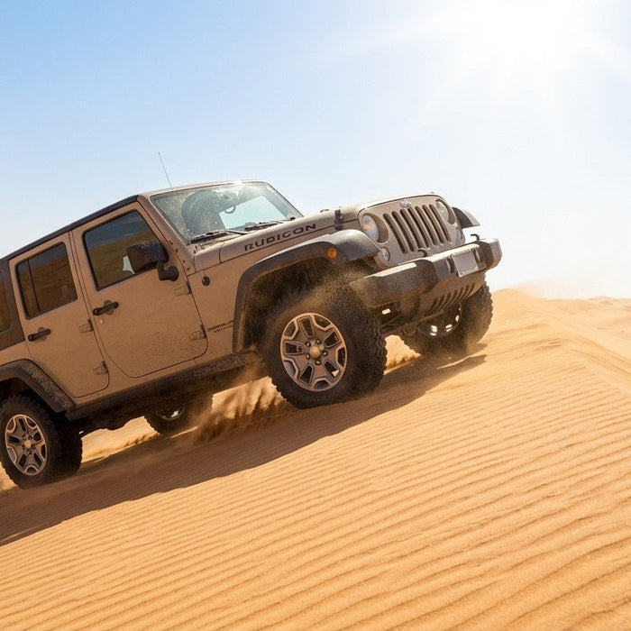 2015 Jeep Wrangler Rubicon in desert sand dunes - 2015 Jeep Wrangler Accessories