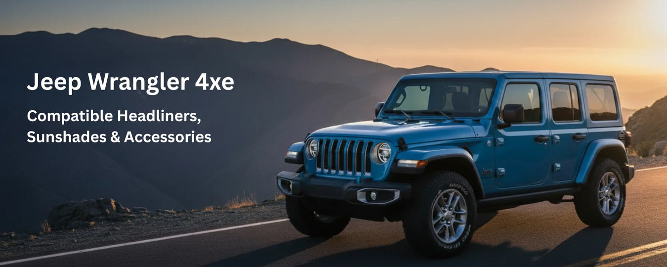 Jeep Wrangler 4xe headliners, sunshades and accessories from Hothead Headliners