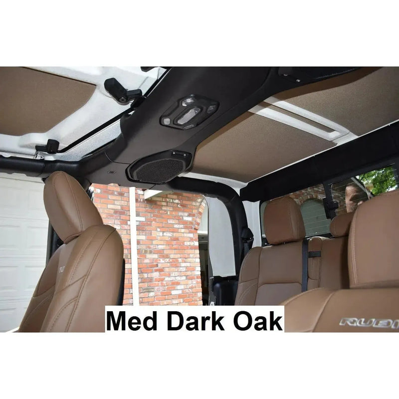 2018-2025 Jeep Wrangler JL (4 Door) - Hard Top Headliner Kit-Med Dark Oak-Hothead Headliners
