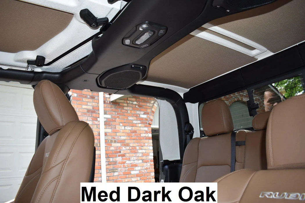 2018-2025 Jeep Wrangler JL (4 Door) - Hard Top Headliner Kit-Med Dark Oak-Hothead Headliners