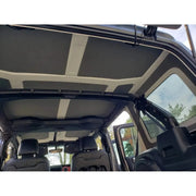 graphite headliner installed inside Jeep Wrangler JL 4-door hardtop interior
