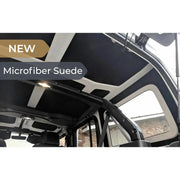 Microfiber suede hard top headliner installed in a Jeep Wrangler JL 4-door